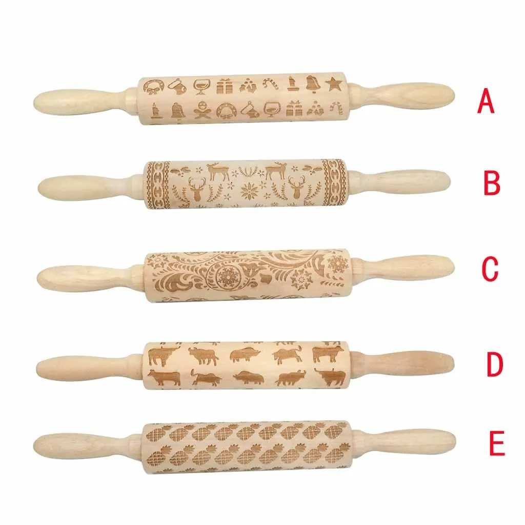 Тиснение скалка для выпечки печенья бисквит Фондант тесто гравированный деревянный ролик Олень Лось Снежинка кухонный инструмент 19NOV29