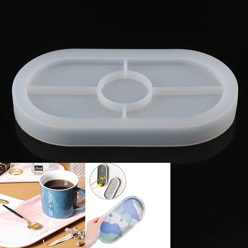 Ashtray Square Flexible Silicone Tray Mold Concrete Oval Mold Epoxy Resin Home DIY Crafts Clay Resin Molds Plaster Mold