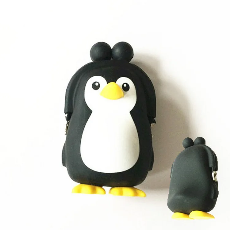 blackbpenguin Новинка, силиконовый кошелек для монет с изображением медведя, кошки, собаки из мультфильма, сумка для девушек, умный модный моющийся милый кошелек для мелочи, кошелек для женщин, Декоративная Сумка - Цвет: blackbpenguin