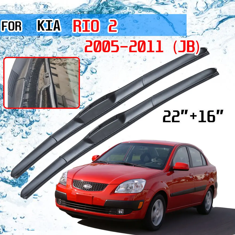 Escobillas Limpiaparabrisas Coche Windscreen Wiper Blades para Rio 2 JB  2005-2011 Accesorios para el Parabrisas Frontal 550mm+400mm fit Brazos de  Gancho U J : : Automotriz y Motocicletas