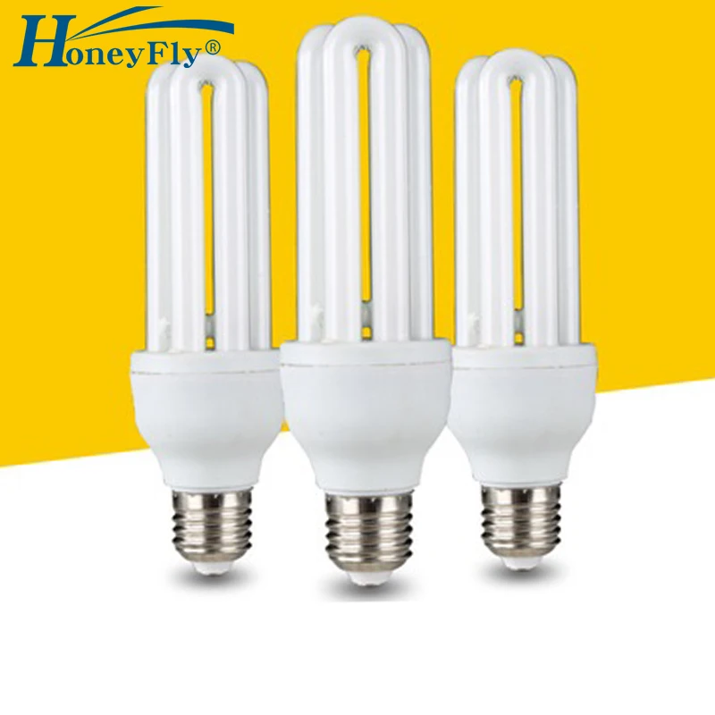 3U Tube Energy Saving Lamp AC220-240V 11W/15W/20W E27 U Shape Fluorescent Light Bulb Home Lighting