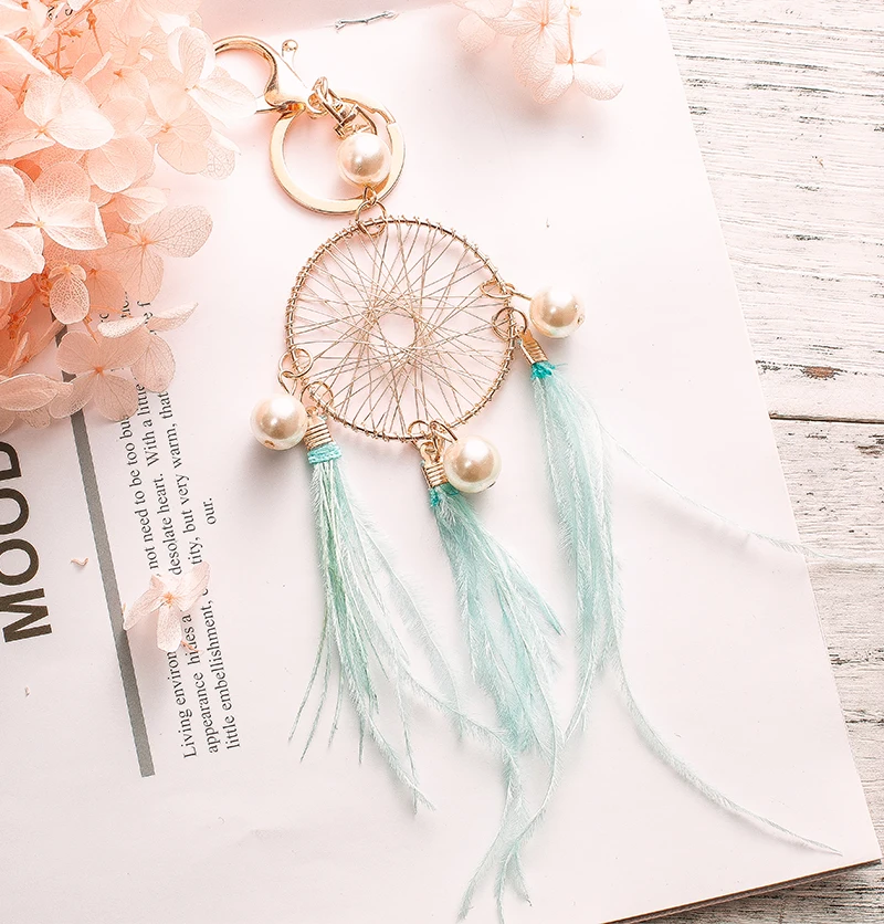 

Nordic Style Wind Chimes Dream Catcher Eeychain Dreamcatcher Round Room Bedroom Wall Hanging Decoration Room Car