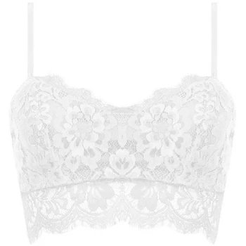 

Solid Lace Floral Unpadded Bralette Bra Bustier Crop-Tops Cami Tank S-XL