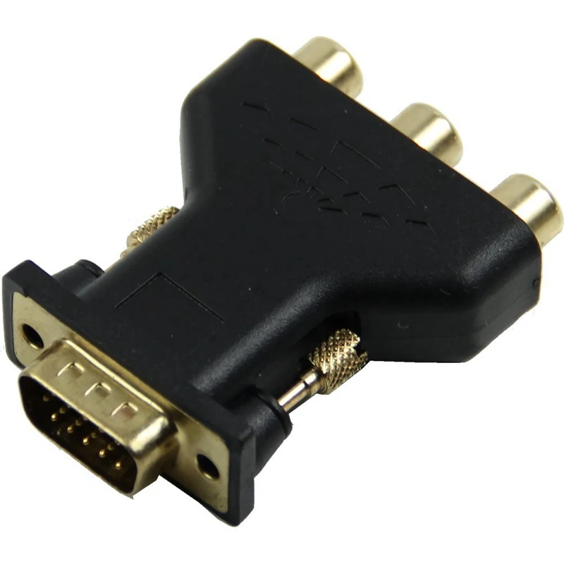 15 Pin VGA Мужской 3 RCA Женский M/F разъем адаптера конвертер Черный