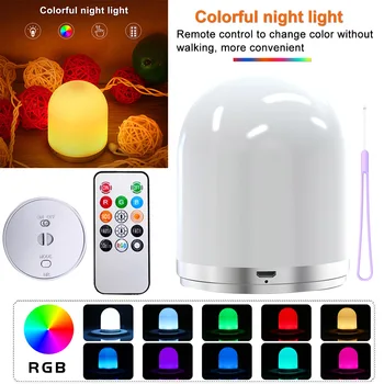

Bedside RGB 7 Colors Adjustable Bedroom Sleeping Eye Protection Portable USB Charging ABS Home Touch Control LED Night Light