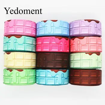 

10 Yards 1'' 25MM Two Sided Chocolate Printed Grosgrain Ribbons For Hair Bows DIY Handmade Materials Y19112901