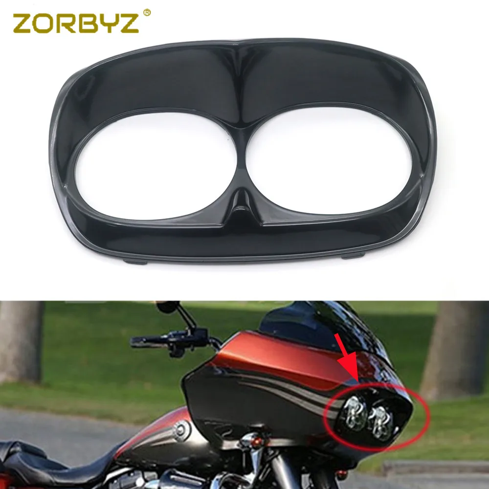 ZORBYZ 1 шт. яркая черная фара ободок хмурый внешний обтекатель подходит для Harley Bad boy Roadglide road glide 1998-2013