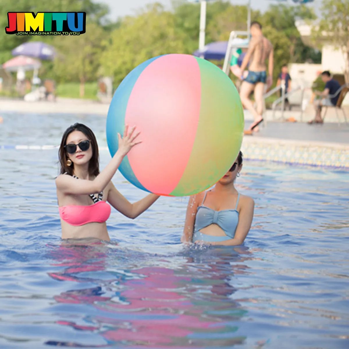 JIMITU 80 см большой надувной пляжный мяч, пляжный игровой мяч, летняя игрушка, детские игры, вечерние, для улицы, Веселый воздушный шар, мяч из ПВХ