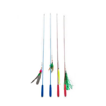

Pet Cat Interactive Toys Funny Cat Telescopic Feather Rod Teaser Rod Wand Interactive Toys Funny Stick Cat Training Supplies