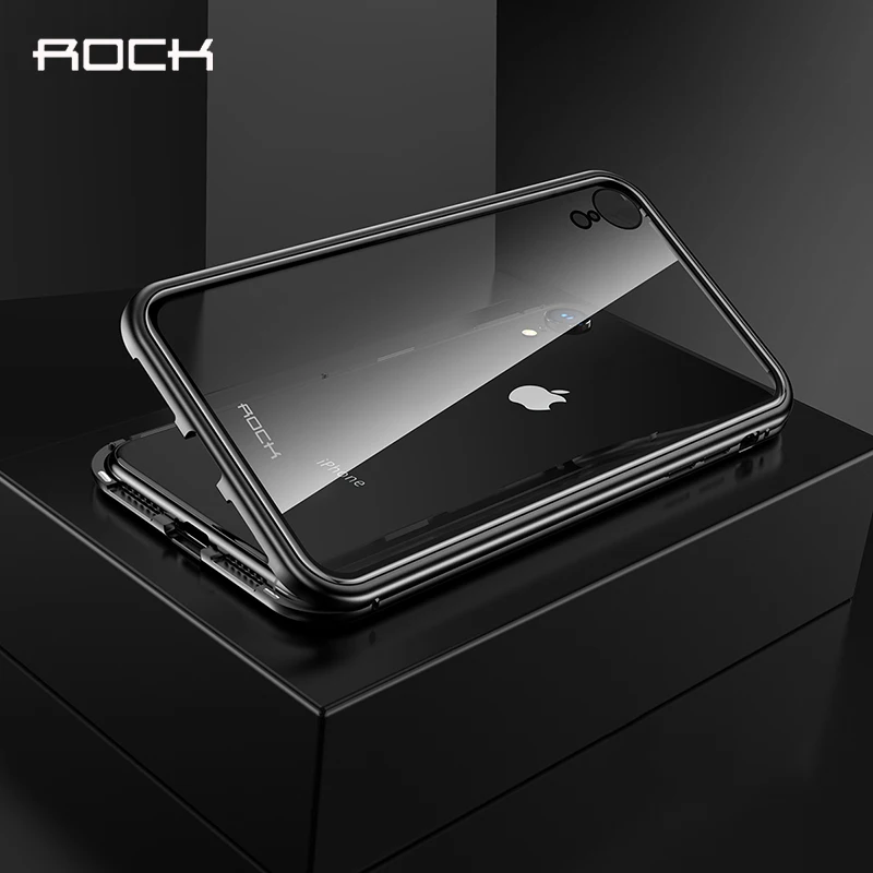 Купить ROCK Magnetic Metal Phone Case For iPhone XR Strong Adsorption Tempered Glass Back Magnet Cases Cover shell  | Отзывы и видеообзор (4000264081852)