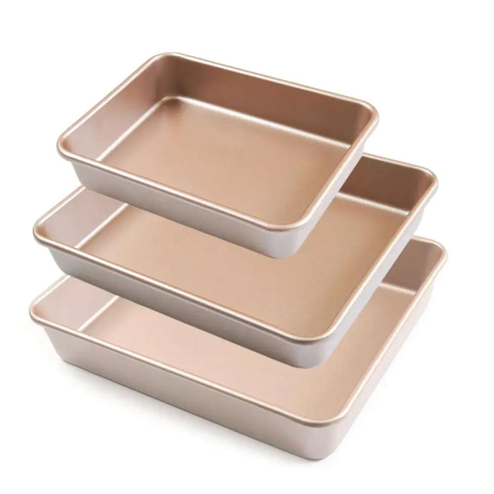 2 PCS Different Sizes Rectangle Baking Tray Non-Stick Baking Bread Cake Pizza Tray Plate Bakeware