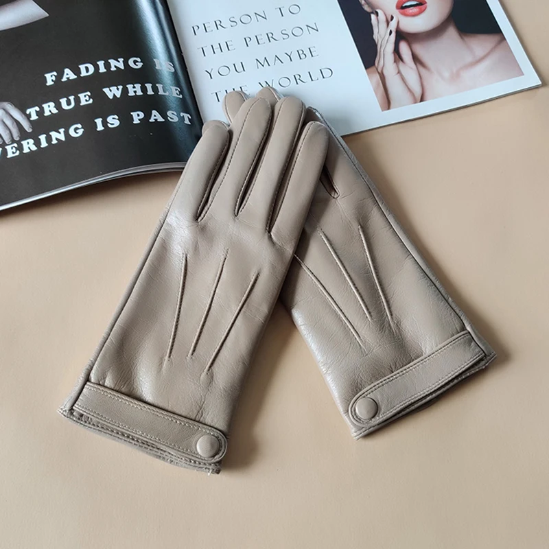 Warm Winter Thin Color Gloves And Mittens Womens Fashion Real Goatskin Leather Gloves 10 Hb09eef7ee89f413b84daefd46f3f00d8m