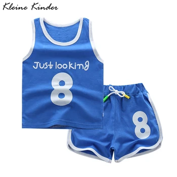 

Summer Baby Boys Clothes Infant Girl Vest Tops + Shorts Sets Boy Girls Clothing Outfits Football Jogging Tracksuit Running Set
