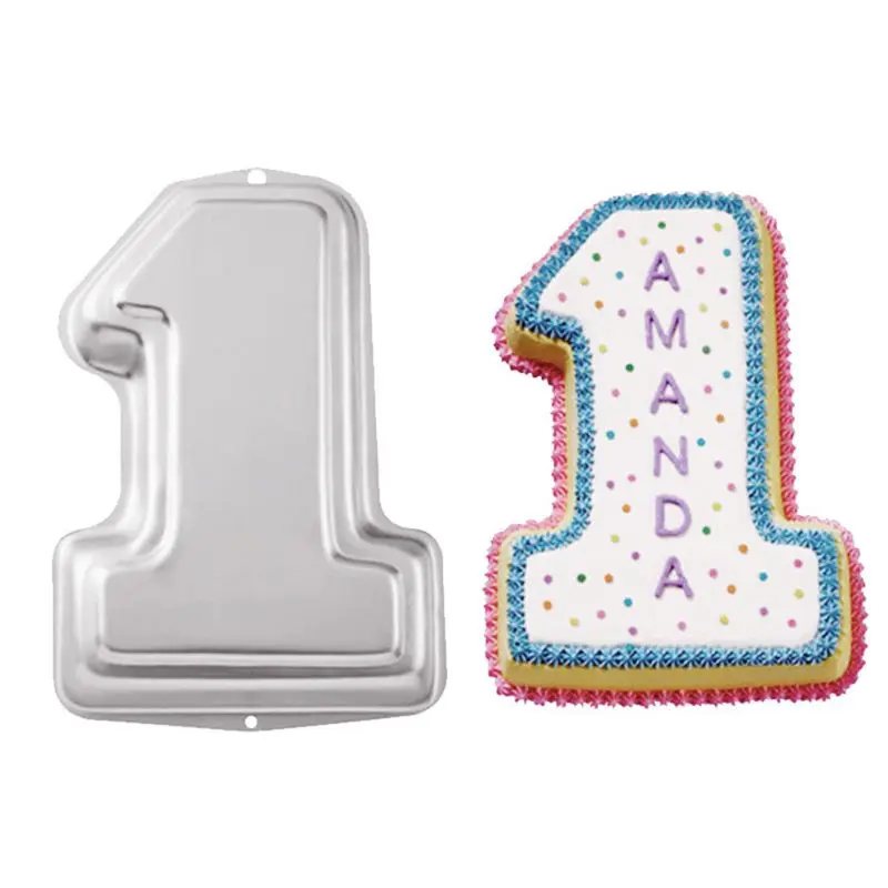 

Aluminum Alloy Number One Cake Mold Fondant Baking Pan Unique Figure One Pattern Decorate Mould DIY Home Kitchen Baking Tool