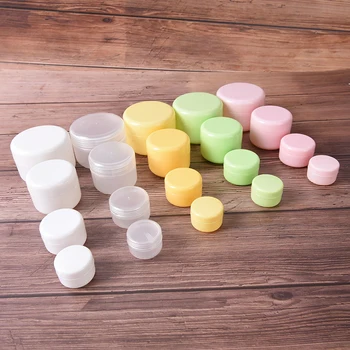 

10g 20g 50g 100g Plastic Portable Cosmetic Travel Empty Jars Pots Makeup Cream Liquid Moisturizer Lip Balm Container Pocket
