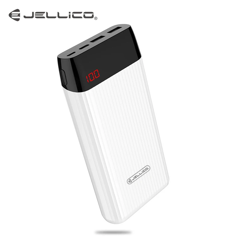 Jellico, 10000 мА/ч, внешний аккумулятор, тонкий, USB, 10000 мА/ч, внешний аккумулятор, портативное зарядное устройство для Xiaomi Mi, 3, iPhone, повербанк - Цвет: Белый