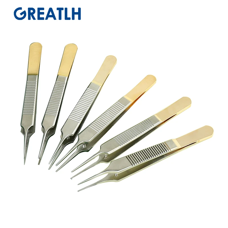 10cm Fine Plastic Tweezers 0.4/ 0.6/0.8mm Cartilage Tweezers Stainless Steel Cosmetic Forceps Plastic Surgery Tool 1pcs