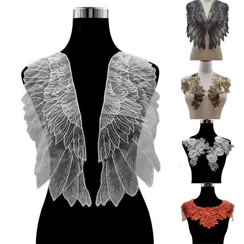 1 пара вышитые кружевные нашивки из органзы|Кружево| |