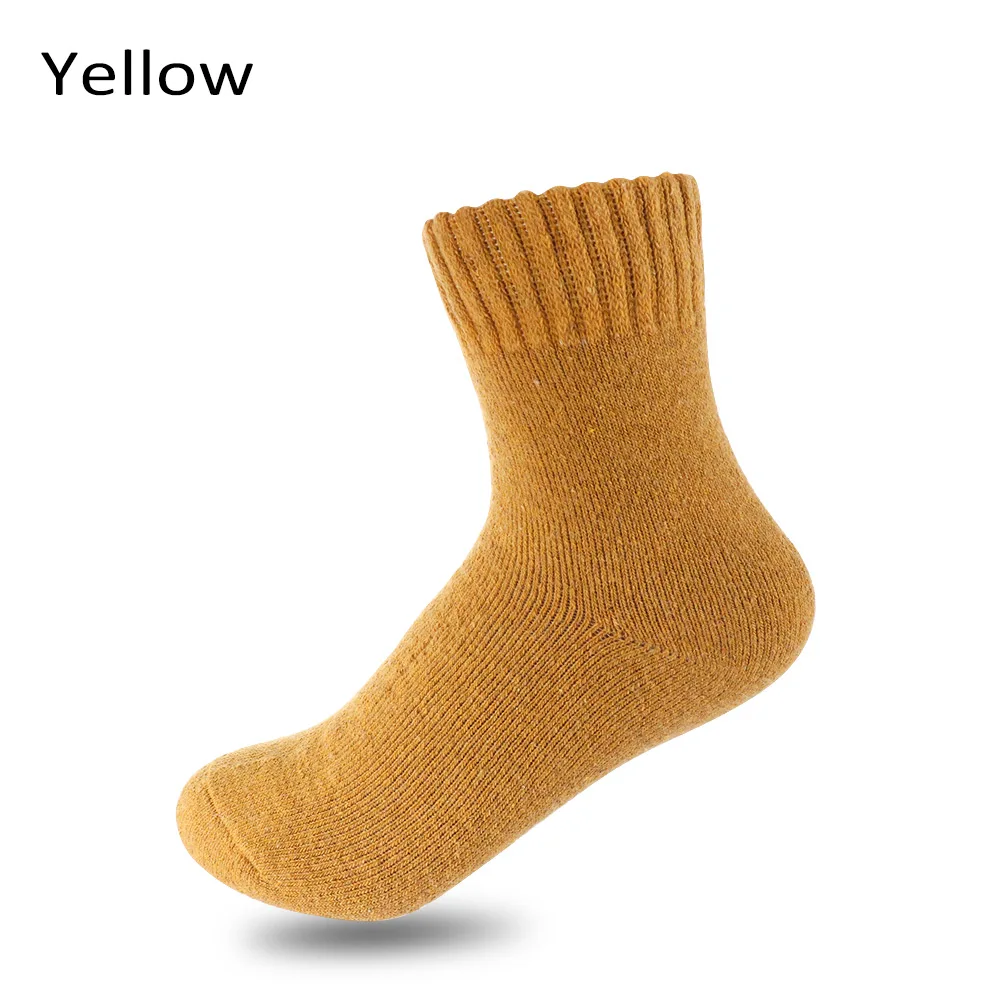 1-yellow Новинка, мужские зимние удобные кашемировые носки, мужские мягкие удобные теплые эластичные шерстяные Чулочные изделия, повседневные однотонные плотные Пушистые Носки - Цвет: 1-yellow