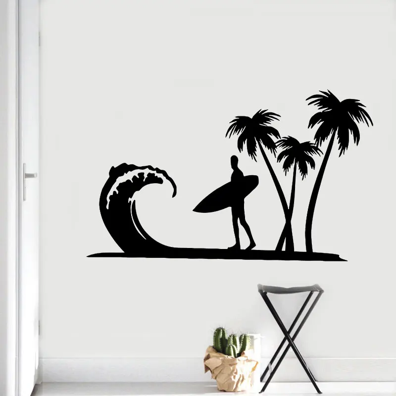

Surfing theme decals surfboard ocean extreme sports home fashion wall decoration wall stickers window stickers vinyl stickers 10