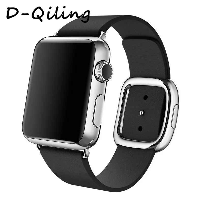 D-Qiling ремешок из натуральной кожи для apple Watch band 4(iwatch 5) 44 мм 40 мм apple watch 3 2 1 ремешок 42 мм 38 мм современные ремешки с пряжками