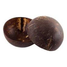 Натуральная чашка в виде кокоса украшения фруктовый салат лапша, рис, миски деревянные ремесленные чаши творческие столовые приборы кухонные принадлежности