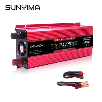 

SUNYIMA 2000W Car Inverter DC12/24V To AC220V Solar Charging Voltage Power Converter voltage transformer USB Interfaces