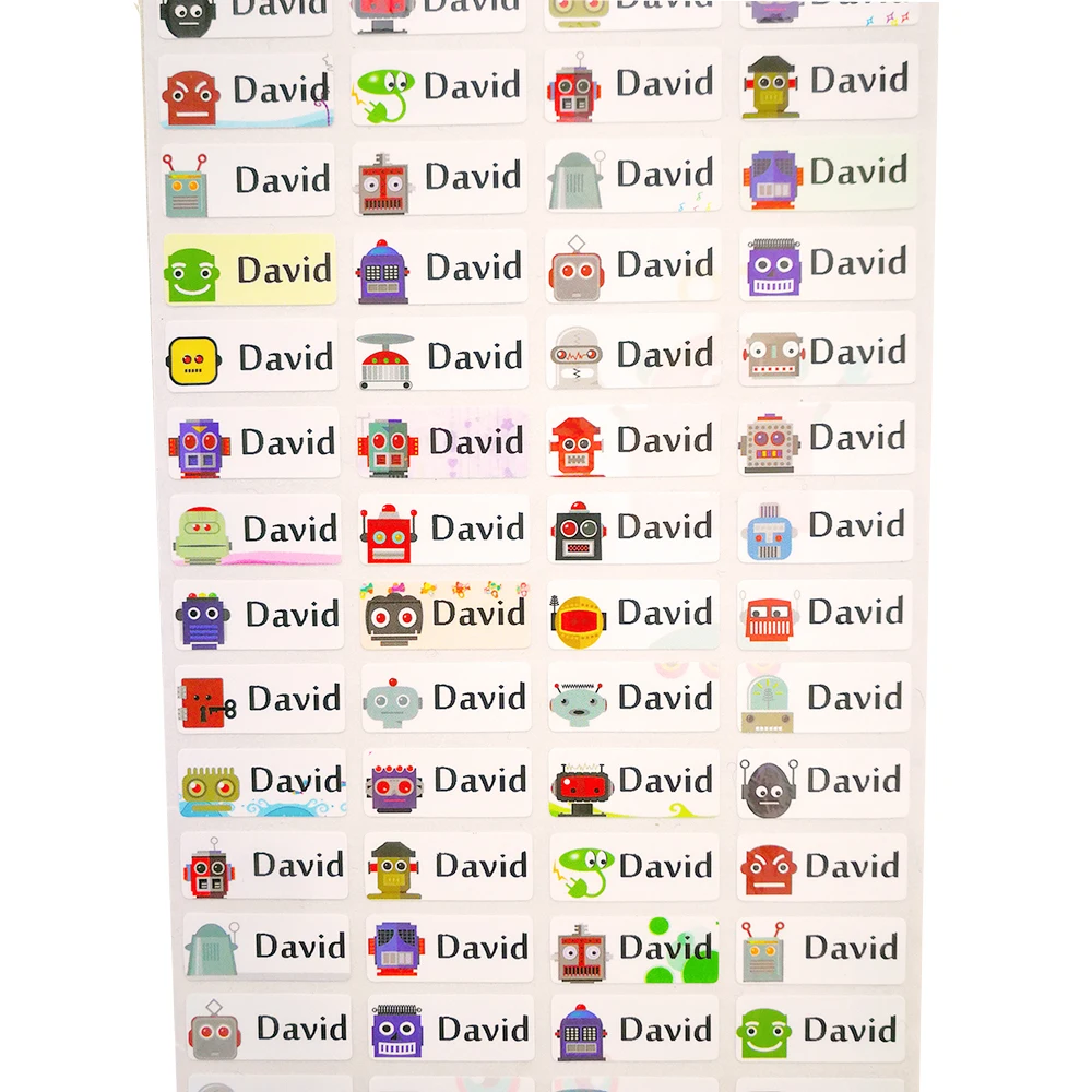 

Children Stickers Boy Robot Name Stickers Customize Sticker Customize Decal Waterproof Label School Stationery Camp Tags