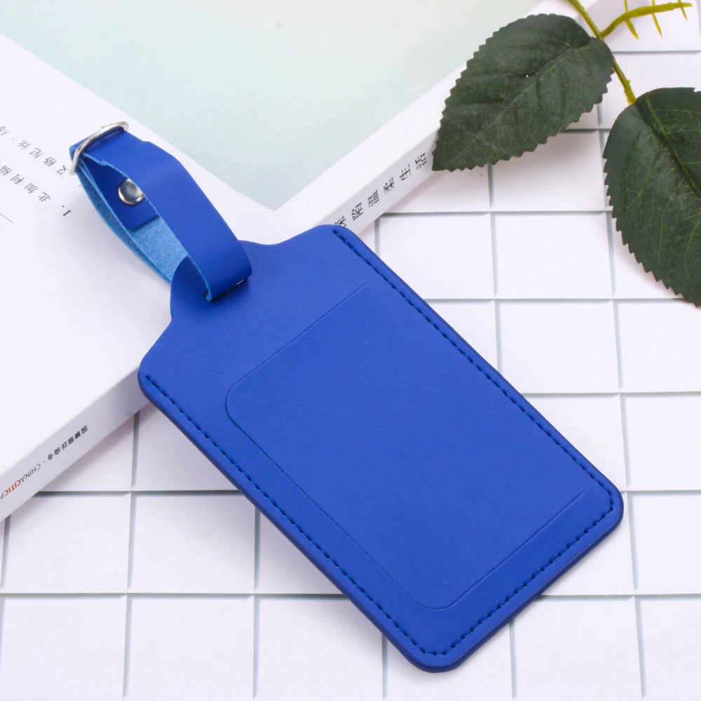 Luggage Tag PU Leather Suitcase Luggage Tag Label Bag Pendant Handbag Portable Travel Accessories Name ID Address Tags