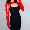 New 2022 LATEX BOLERO GLOVES Shine Leather Faux Patent Red Top Jacket Cropped Shrug Women Long Leather Gloves WPU227 ► Photo 1/6