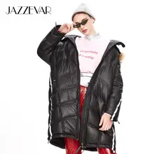 JAZZEVAR Зима новое поступление женский пуховик с меховым воротником модный стиль с капюшоном длинная зимняя одежда для женщин K9071