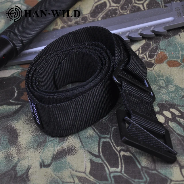 Tactical Army Belt Outdoor Nylon Waist Belts Metal Buckle Hook Accessories Waist Support Hunting  Duty Men Military black