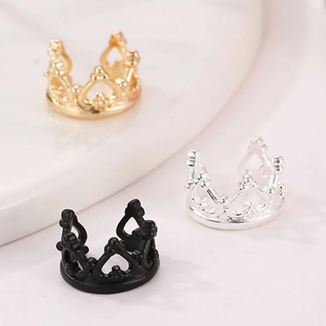Trendy Princess Queen Crown Earring Clips No Pierced Ear Clips Alloy Heart Crown Helix Cartilage Clip-on Earring Cuff Earrings