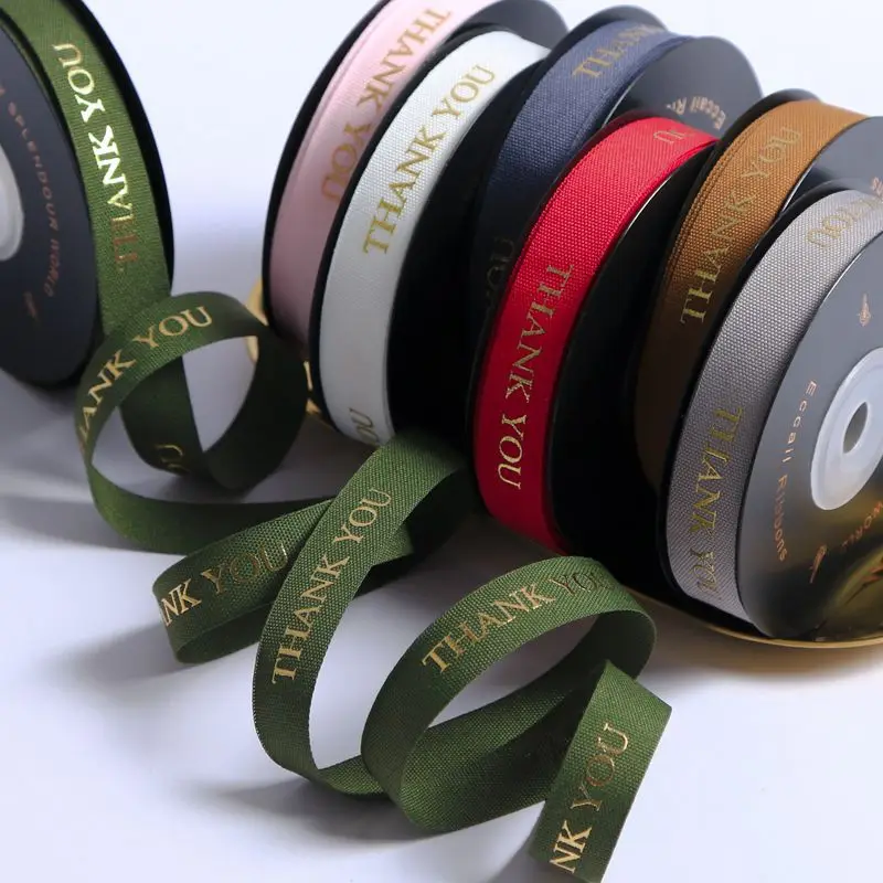 Thank you very much hot stamping printing ribbon diy festival festival cake baked birthday gift box packaging ribbon