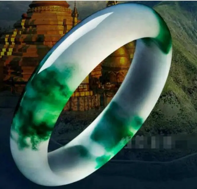 55-66 мм diametro interno grado A pulseras de jade натуральный alta calidad piedra preciosa de jade fina pulsera joyeria para muje