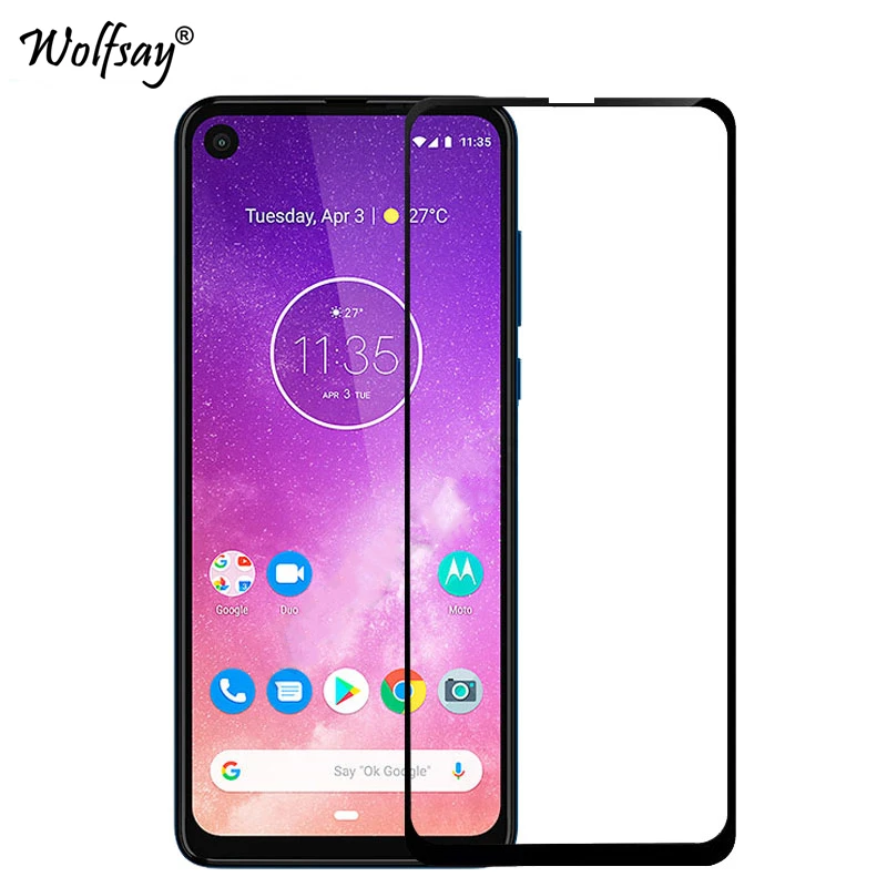 

Full Cover Tempered Glass For Motorola One Action Screen Protector Whole Glue Safety Glass For Motorola Moto One Action Glass