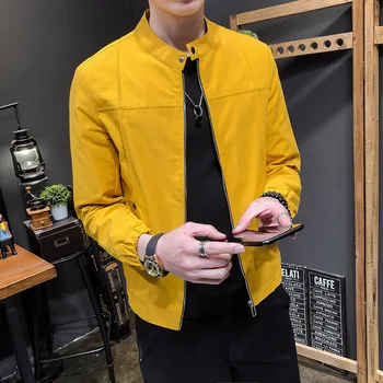 

2020 Spring & Autumn New Arrival Korean Version Self-cultivation Men's Solid Color Jacket Plus Size Casual Jacket Free Shipping