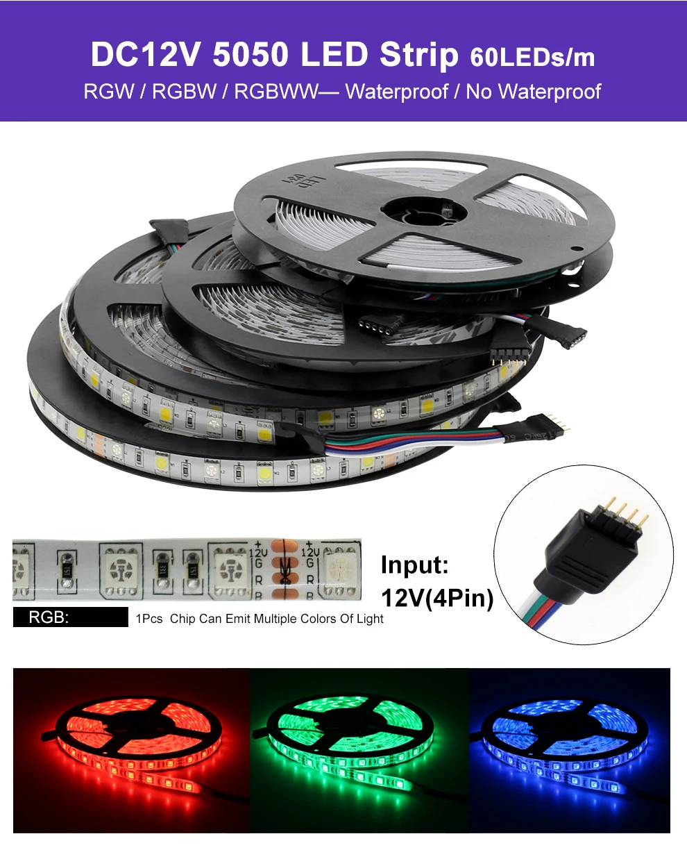 5 м wifi/Bluetooth RGB RGBW Светодиодная лента 5050 DC12V умная RGB лента Диодная неоновая лента+ wifi/Bluetooth контроллер+ адаптер
