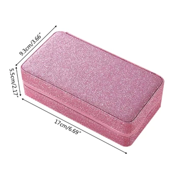 

PU Leather Jewelry Box Organizer Portable Zipper Earrings Ring Necklace Display