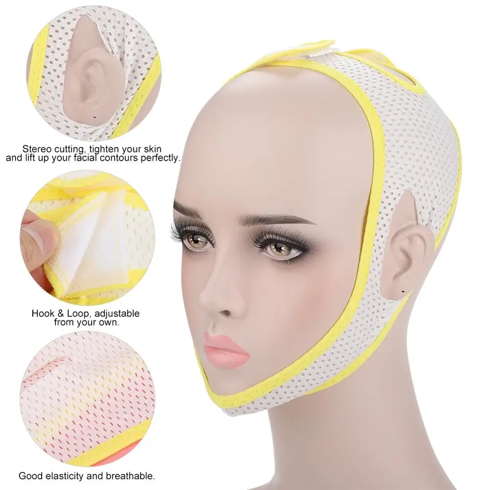 3D V Face Slimming Mask Massage Relaxtion Facial Slim Up Belt Lifting Chin Thin Cheek Sauna Bandage Loss Belts Breathable | Красота и