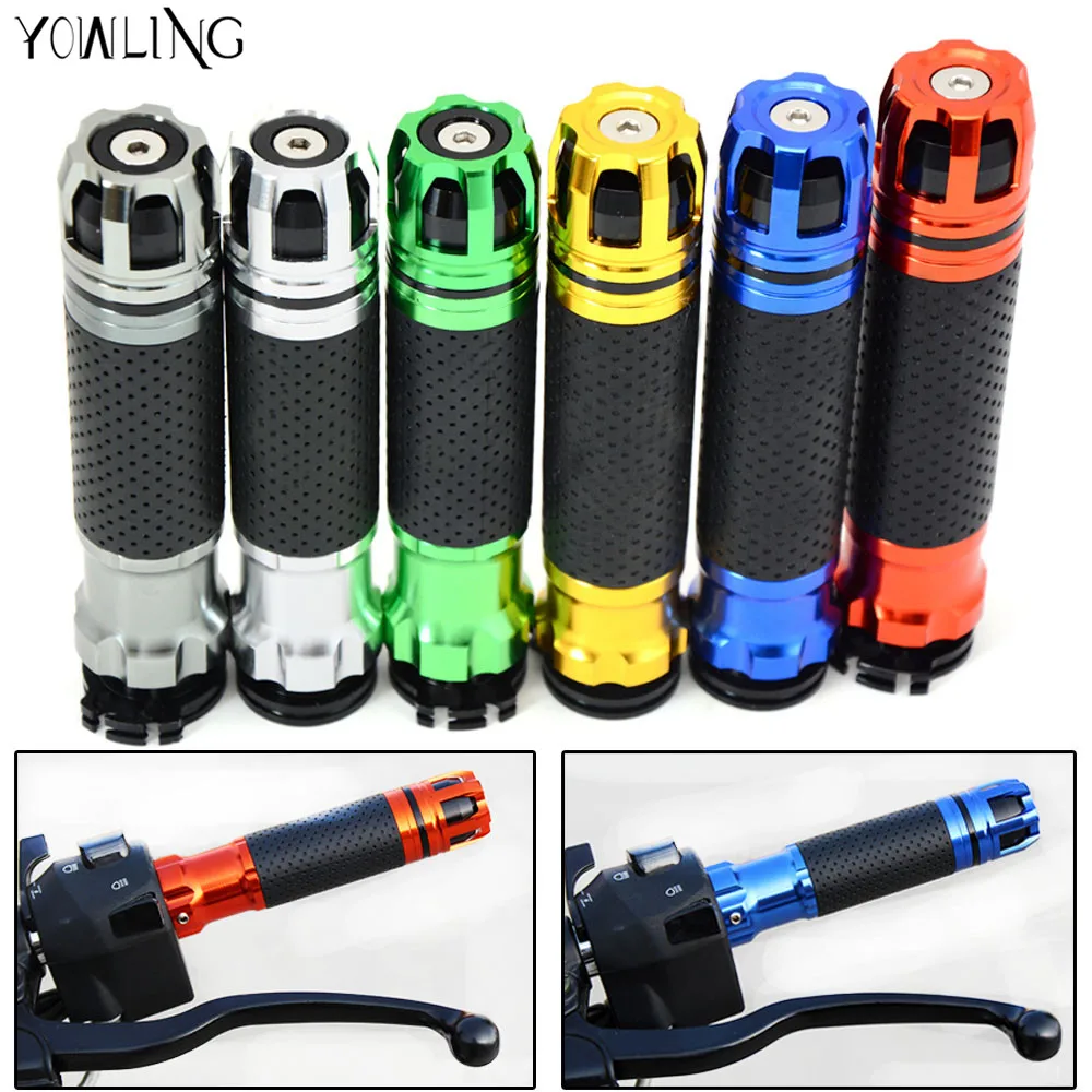 7/8 Handlebar Grips Motorcycle CNC Aluminum Rubber Hand Handle Grips Dirt Bike Pitbike Motorbike Handlebar for more Motorcycle