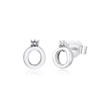 

Memnon 2019 New Autumn earings silver 925 Polished Crown O Stud Earrings for women 925 Sterling Silver earring fine Jewelry