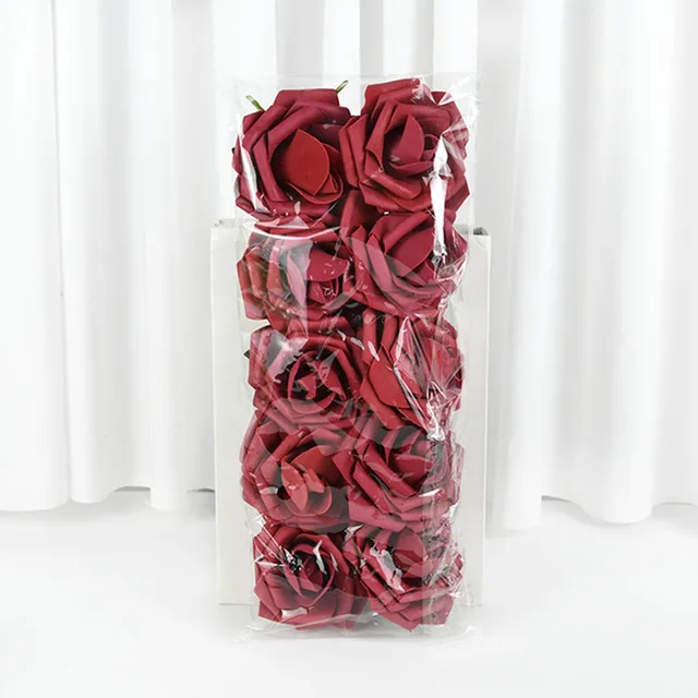 8cm Large Rose Artificial Flower for Wedding Party Home Office Decor Fake Rose Flower 16cm Stem Wed Valentine's Day Decorations S09