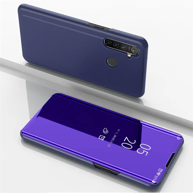 Чехол для OPPO Realme 5 Pro, роскошный бизнес-чехол, зеркальный флип-чехол для смартфона с функцией сна, чехол s для Realme 5, чехол для предотвращения столкновений