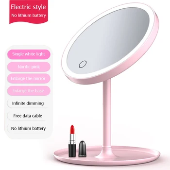 

Led Makeup Mirror Vanity MirrorWith Lamp Desktop Rechargeable Espejo Para Maquillarse Standing Mirror Touch Screen Table Lamp