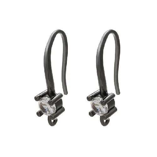 gun black ZHUKOU 5x19 мм Цветок из латуни милые висячие серьги с крючками для женщин DIY ручной работы Длинные серьги Свадебные ювелирные изделия модель: VE90 - Окраска металла: gun black
