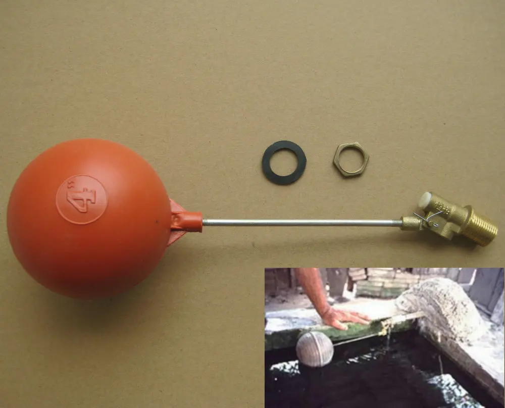 1/2" part 1 brass Float Valve(4" Plastic Float)\Ponds, Chickens