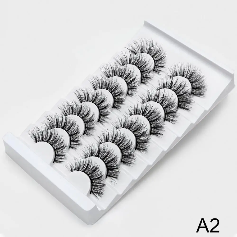 A2 SEXYSHEEP, 4/8 пар, 3D норковые ресницы, натуральные накладные ресницы, драматический объем, накладные ресницы для макияжа, ресницы для наращивания, шелковые ресницы - Цвет: A2