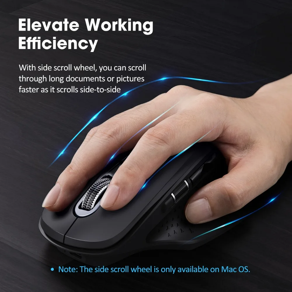 recarregável computador mouse 8 botões 3200 dpi