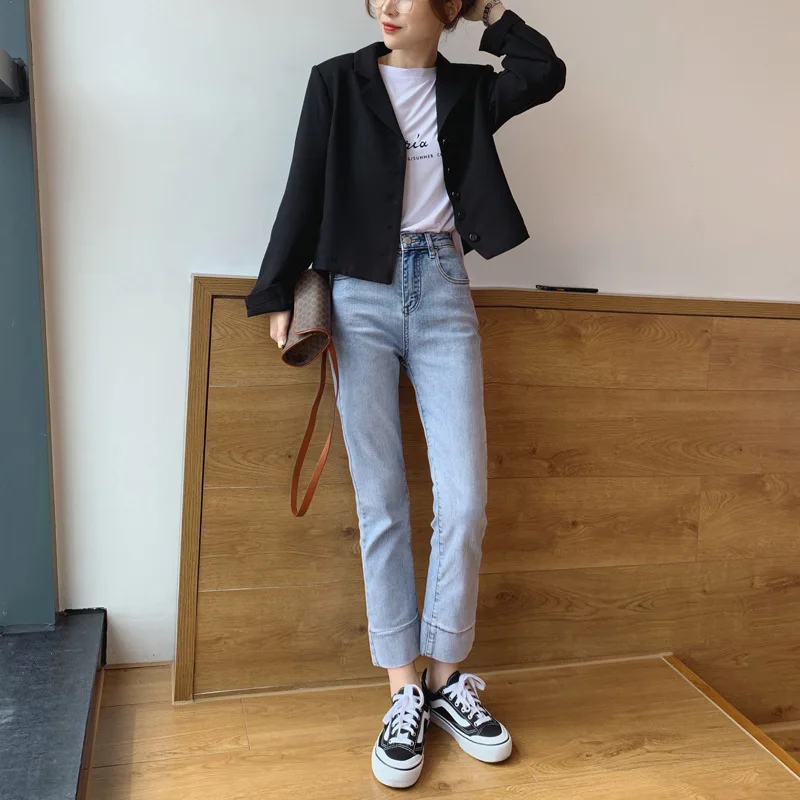 

Ultra-Short Simple Suit Jacket Women's Autumn And Winter Korean-style Casual Coat Students Versatile Fashion Customizable